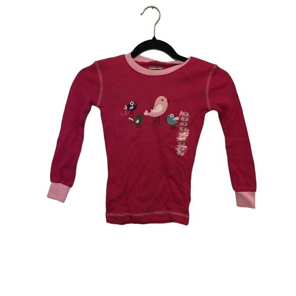 KIRKLAND SIGNATURE Pajama Top Girls Size US7 Pink 100% Organic Cotton Bird - Picture 9 of 9